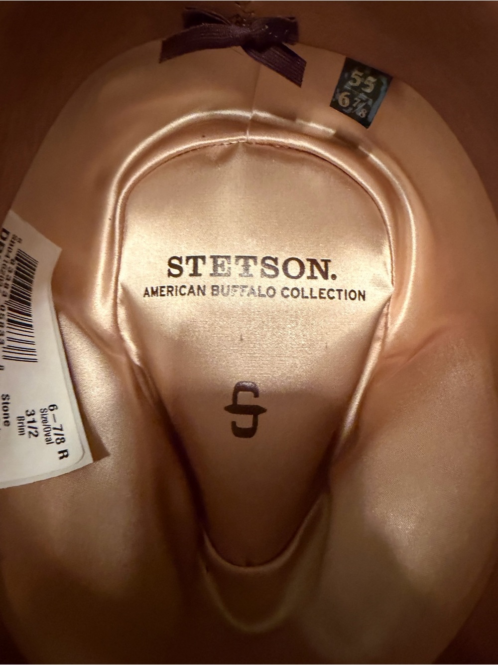 Stetson American Buffalo Drifter 4X Buffalo Felt Western Hat Stone 6 7/8 USA - Picture 9 of 15